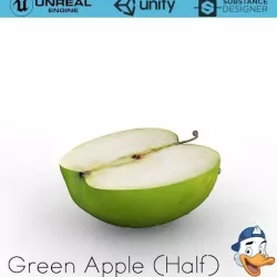 Green Apple Half 3D model