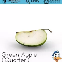 Green Apple Quarters 3D model