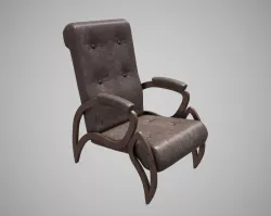 Leather chair Low-poly  3D model