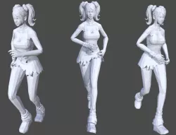 Low Poly Female 14 - Animated  Low-poly  3D model