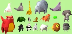 Low Poly Stylized Animals and Creatures Low-poly  3D model