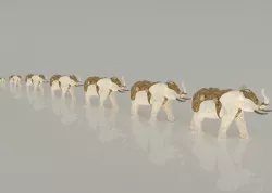 luck elephants 3D model