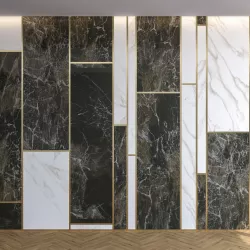 Marble Panel with Parquet 1 3D model