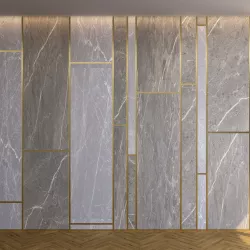 Marble Panel with Parquet 2 3D model