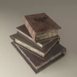 Medieval Book Stack Low-poly  3D model