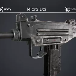 Micro Uzi Low-poly  3D model