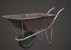 Old Wheelbarrow PBR Low Poly Low-poly  3D model
