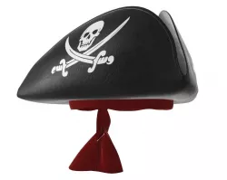 pirate tricorn hat with skulls and a red bandana 3D model