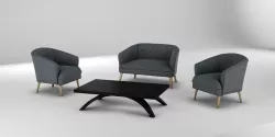 Realistic Sofa Models Arm Chair and Two Seater Sofa 3D model 3D model