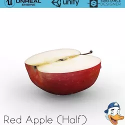 Red Apple Half 3D model