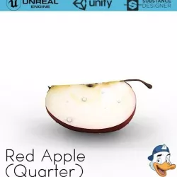 Red Apple Quarters 3D model