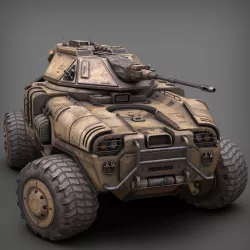 Sci Fi APC low poly desert Low-poly  3D model