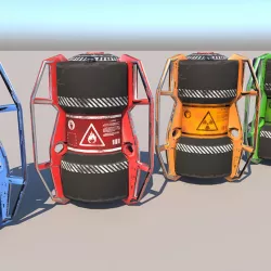 Sci fi barrels Low-poly  3D model