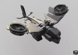 Sci-Fi Hover Plane Low-poly  3D model