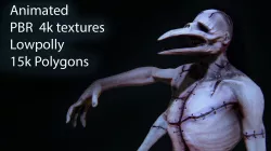 Super Creepy HORROR monster PBR Low-poly  3D model