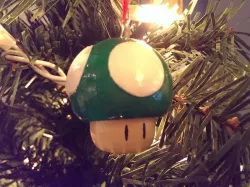 Super Mario Mushroom 1up Tree Ornament