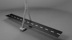 Suspension bridge Low poly  Low-poly  3D model