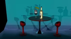 Table chair set obj and fbx 3D model