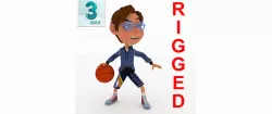 toon boy basketball character created for animation Low-poly  3D model