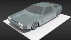 Toon DMC-12 DeLorean 3D model