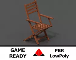 Wooden chair Low-poly  3D model