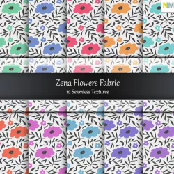 Zena Flowers Fabrics Seamless Textures Set Texture