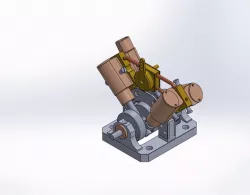 4 CYLINDER V-SHAPED OSCILLATING STEAM ENGINE