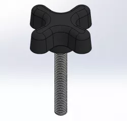 Black 4-Arm Clamping Knob M6 (686-626)