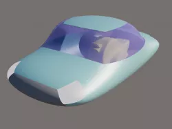 Blue flying car