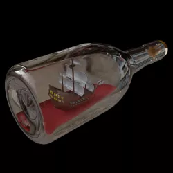 BOTTLE SHIP LOWPOLY