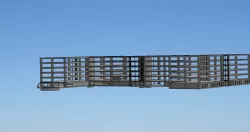 Cement frame apartment building