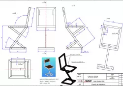 Chaise acier / bois