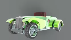 Classic Car with Blueprint