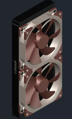 Corsair H115i Pro XT Radiator with Noctua NF-A14 fans