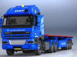 DAF CF (with flatbed trailer)