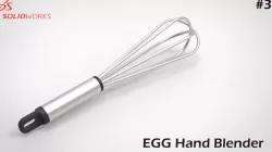 Egg Beater|Stainless Steel Hand Blender|Sweep tool|Solid works #3