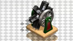 Pneumatic 6 Cylinder Radial Engine