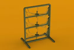Rack for high pressure hoses