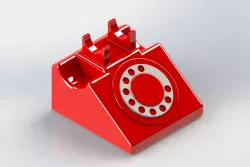 Red Vintage Rotary Telephone