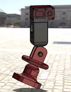 Simple revolute joint foot and leg assembly with LX-16A Servo