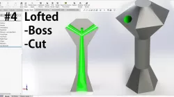 SOLIDWORKS TUTORIAL | 3D basic lofted boss & lofted cut