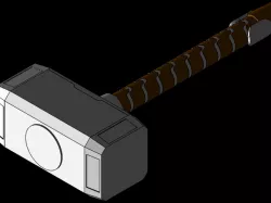 Thor's Hammer Mjolnir (Silver Trimmed Handle)