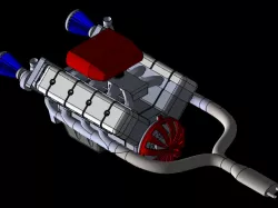 V8 engine model