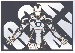 Wall art industrial laser IRON MAN DECORATVE PANEL 206 Kb
