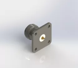 Amp / TE Connectivity N-Type 10 GHz Coaxial 1" 4-Hole Flange Connector with Tab Center