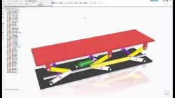 Assembly & Motion Simulation Lift Of The Double Parallelogram Mechanism Using Piston