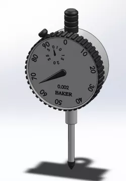 BAKER; ANALOGUE DIAL GAUGE; TRAVEL 25mm ; LEAST COUNT 0.001mm