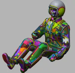 human 3d model of aircraft pilot figure scaled 1/6