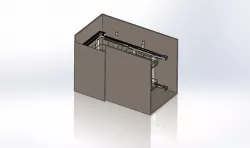 Open corner kitchen cabinet.