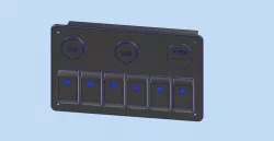 Switch Panel, 6 Rocker Switches
